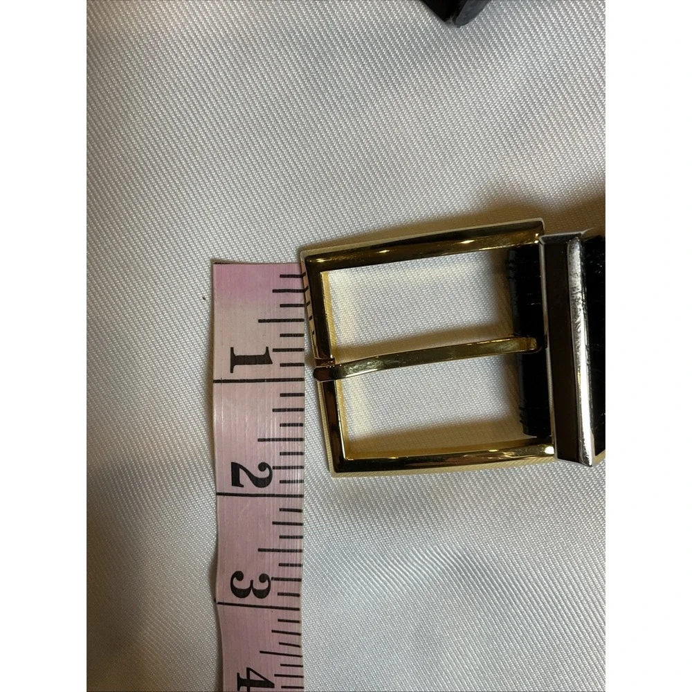 Bergdorf Goodman Crocodile Statement Belt Modular Rings Patent Wide Size 30
